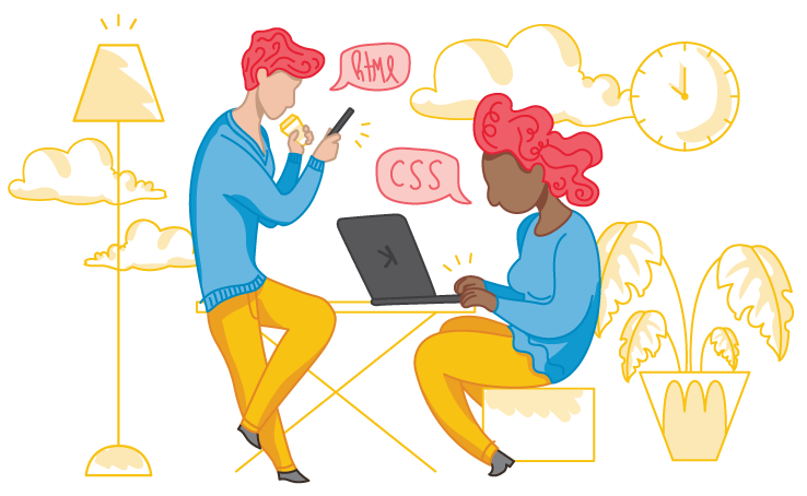 ilustração de pessoas conversando